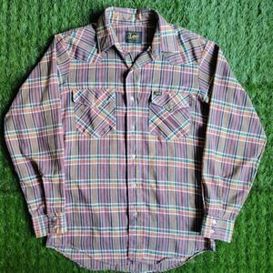 Vintage 80s Lee Button Up Plaid Shirt